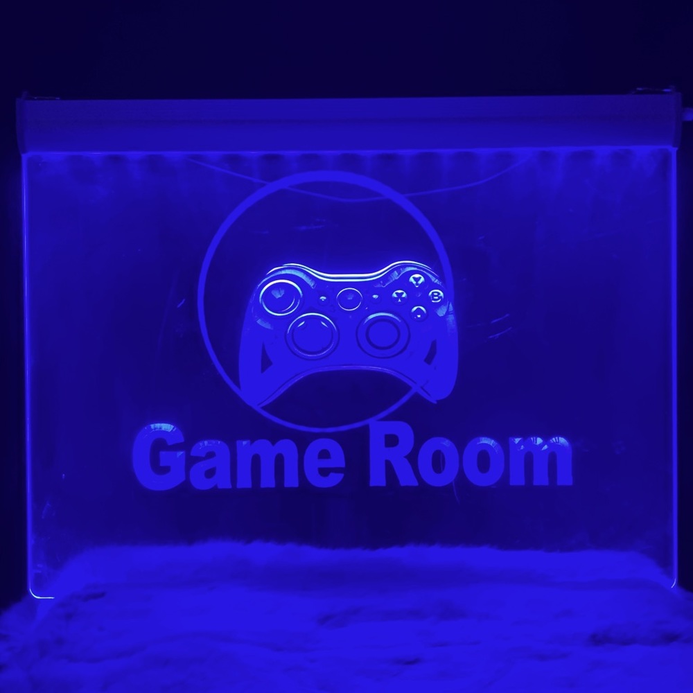 Blue LED Game Room Sign